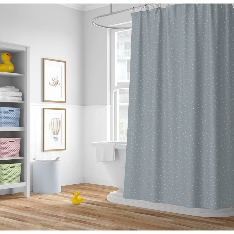 Paulie Ultra-Thin Lightweight Shower Curtain, Blue/Slate Blue
