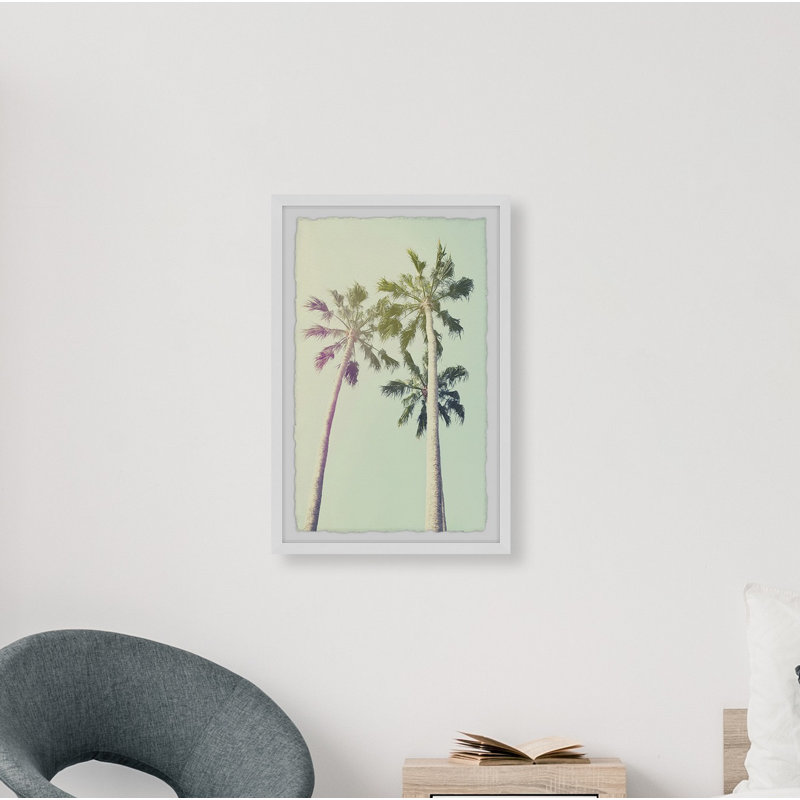 Shaded Palm Trees 1 Piece Single Picture Frame Wall Art, 45cm H x 38cm W x 3.81cm D