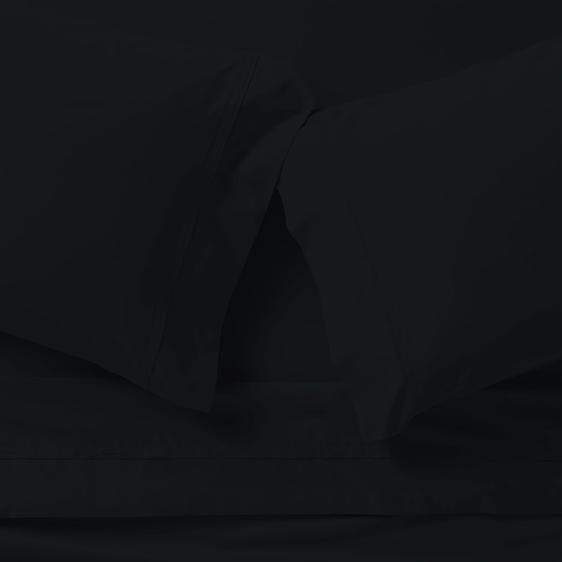 Ensemble de draps 4 pièces Paarizaat 8000 Series, Noir, Ensemble de draps pour très grand lit avec 3 piè