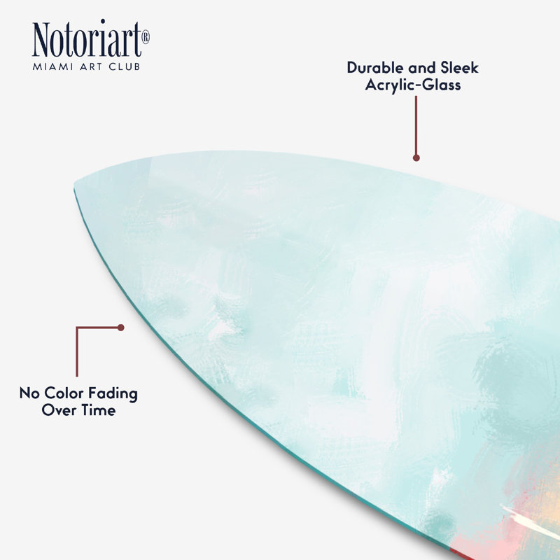 Voile à l'extérieur de la planche de surf, art mural côtier en acrylique par Notoriart