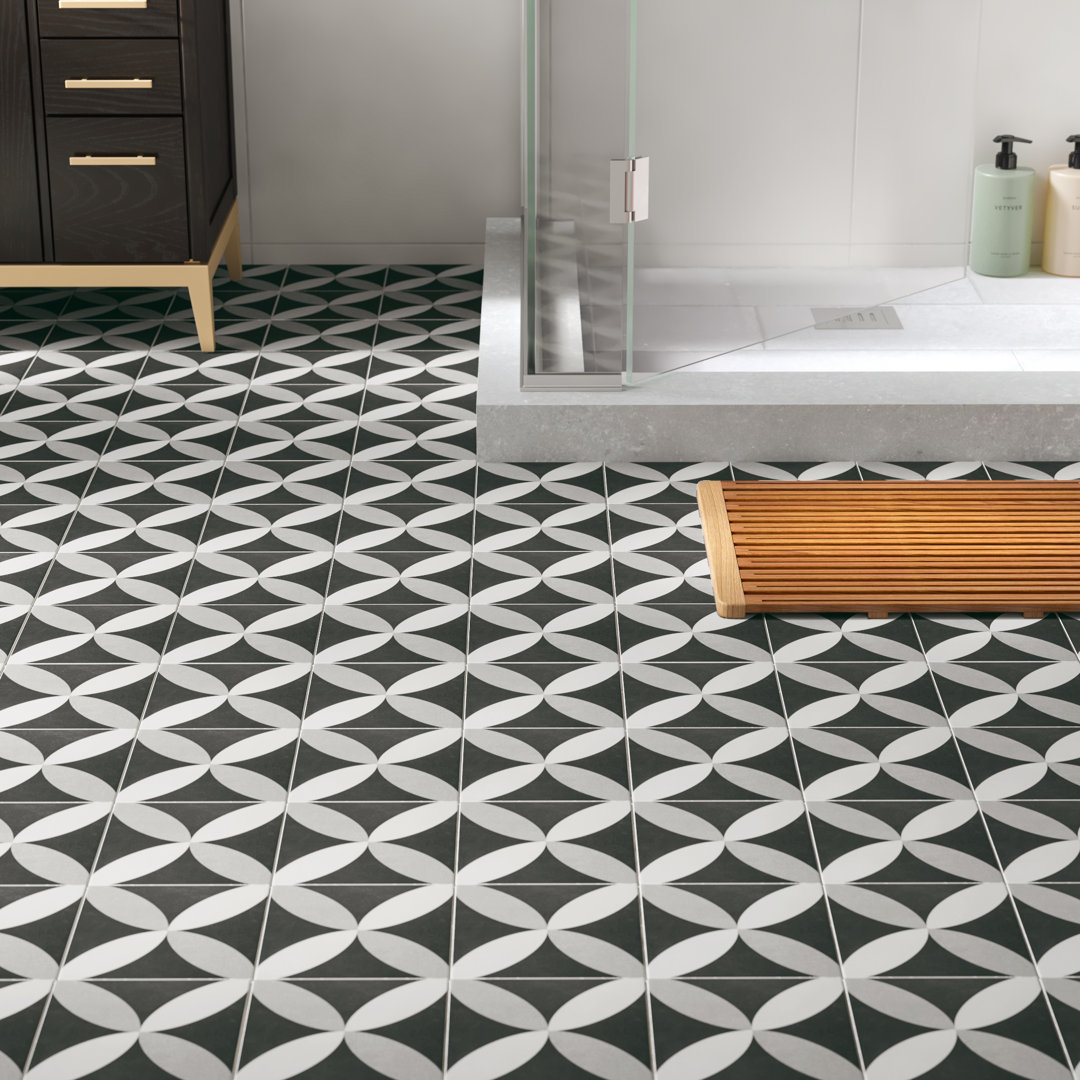 Twenties 8" x 8" Ceramic Patterned Wall & Floor Tile Merola Tile