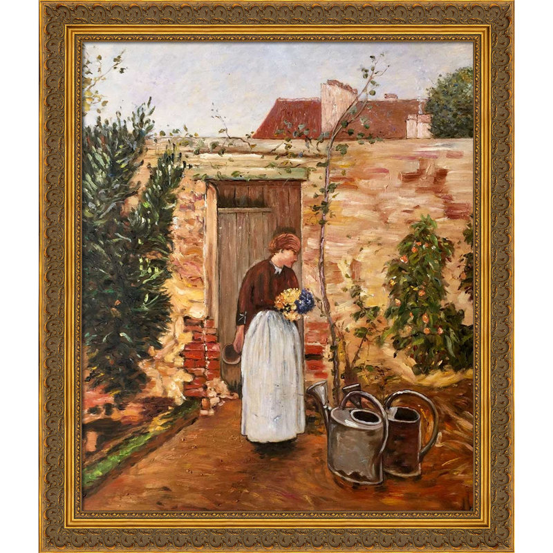 Cadre de porte de jardin, reproduction d'art sur toile, Cadre en bois baroque, H 29,5 po x l 25,5 po x p 2 po