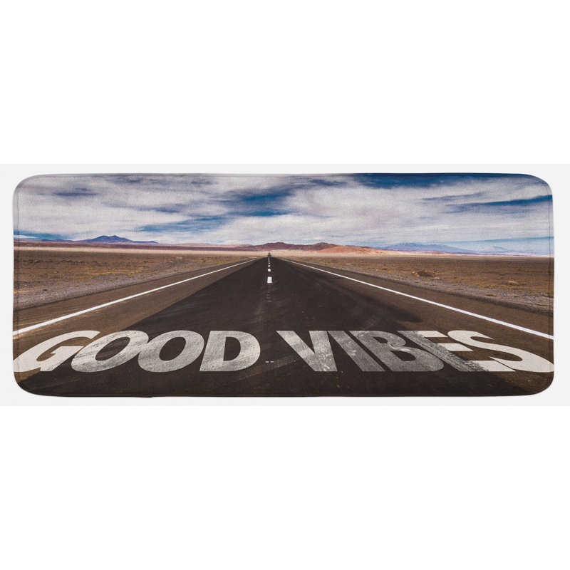 Tapis de cuisine inspirant «Enthousiasme» brun