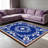 Cobalt Blue Classic Medallion Rug carpet-easy to clean, machine-washable, soft and comfortable; suitable for door mats, kitchens, living rooms, bedrooms, corridors, and laundry areas. Easy to clean, durable carpet for home decoration.-130438269