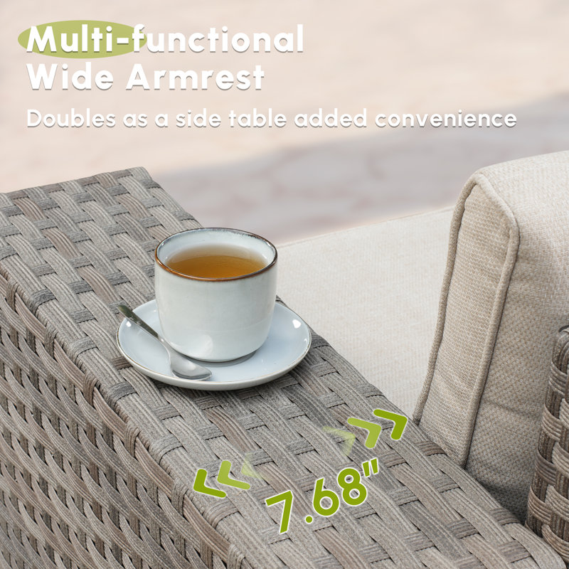 12 - Person Patio Furniture Set with Swivel Rocking Chairs, Outdoor Wicker Rattan Sectional Seating Group with Cushions, All Weather Sofa Conversation Set with Table for Garden Backyard