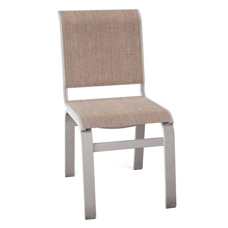 Chaise d'appoint de salle à manger Hiraku, Gris chaleureux texturé, Fenouil Augustine Sunbrella®
