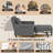 3-in-1 Convertible Pull Out Sleeper Chair, Adjustable Backrest 100°-180° Upholstered Single Sofa Bed with Side Pocket & Casters,Linen Accent Chair for Living Room Guest Room-1568903377
