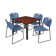 Kee Square Breakroom Table Top, 4 Zeng Stack Chairs