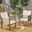 Deeply-Seated Outdoor Chairs  2  - Cushions 2 Wood Gray Frame With-297099673
