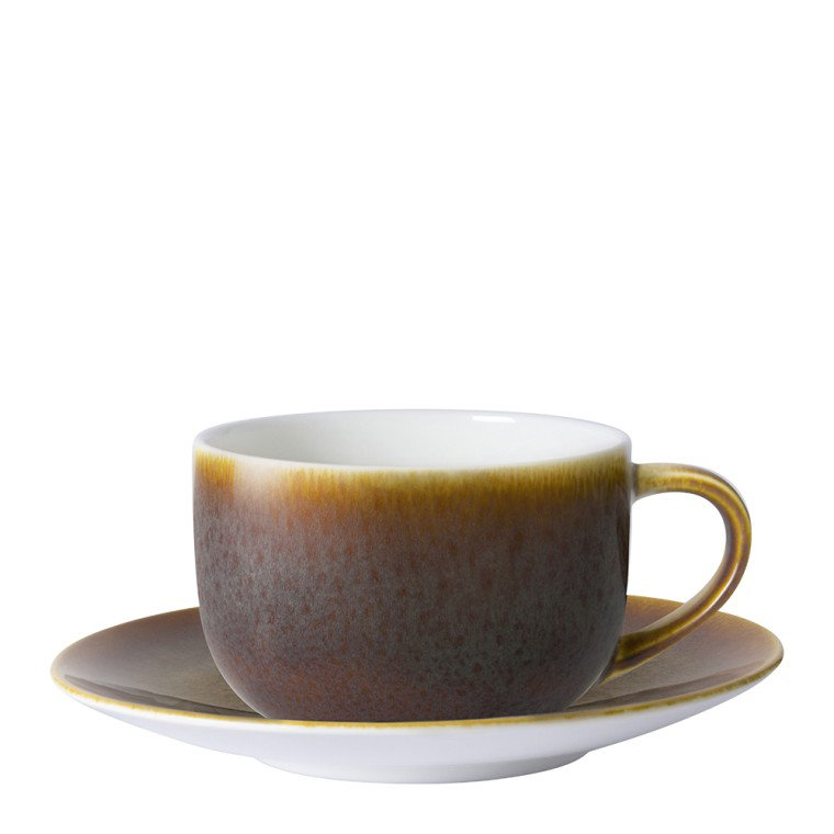 Art Glaze Bone China Espresso Cup, Flamed Caramel, 8