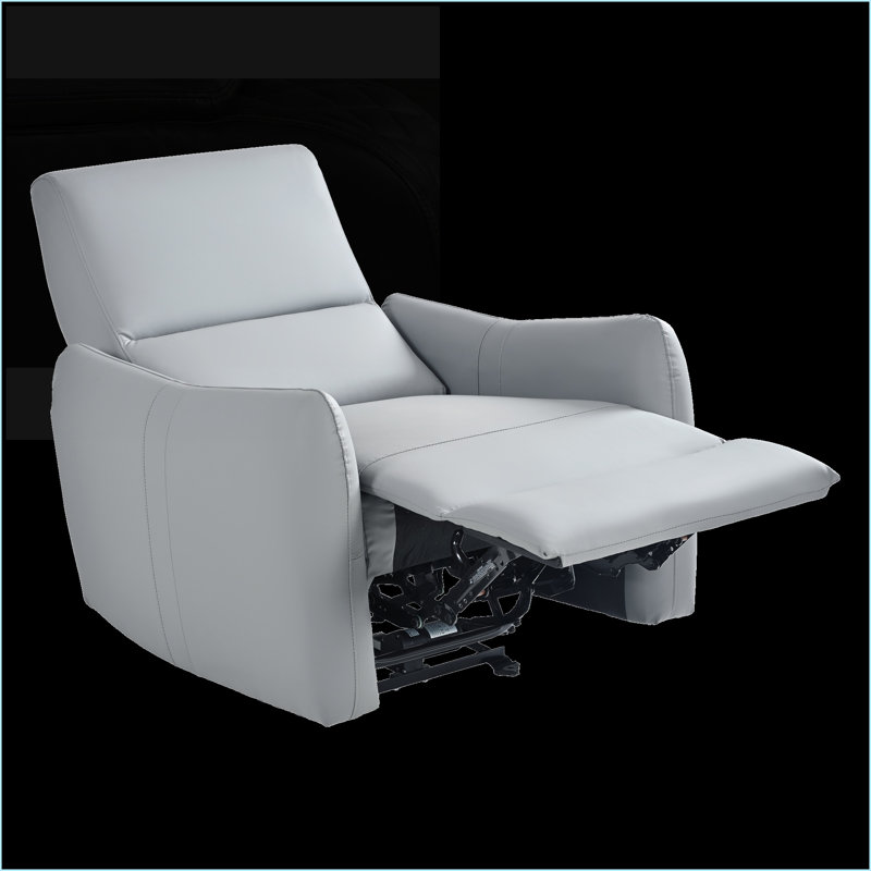 Recliners | Power zero clearance recliner  Recliner with USB &amp; Type-C Ports | Small Space Friendly | Blue Gray | PU Leather