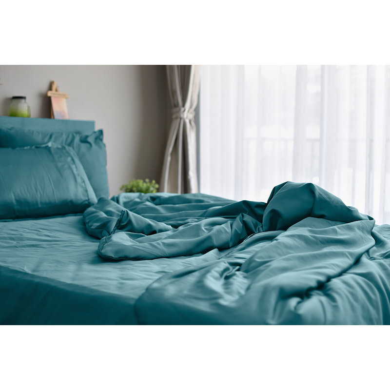  Ensemble de draps 6 pièces en rayonne, Ensemble de draps pour taille de lit très grand a, Sarcelle