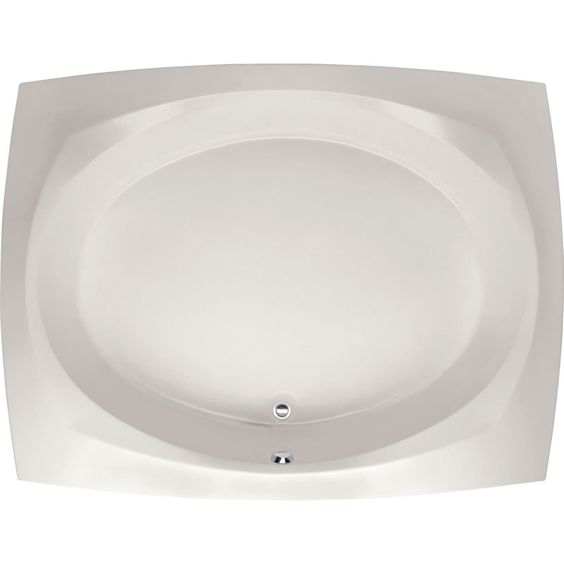 Baignoire à air chute 82" x 64" Designer, Blanc, Nickel poli