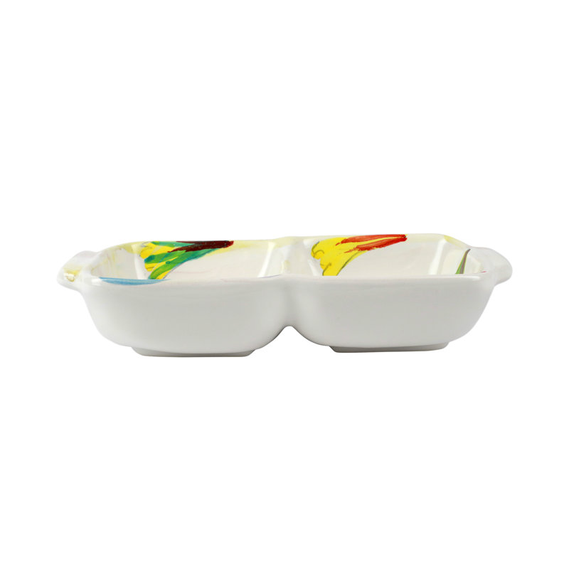 Pesci Colorati Terra Bianca Divided Serving Dish