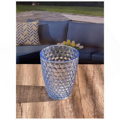 Ensemble de 4 verres à boire en diamant (12 oz), verres à boire en plastique, verres à cocktail sans BPA, ensemble de verres, verres à eau