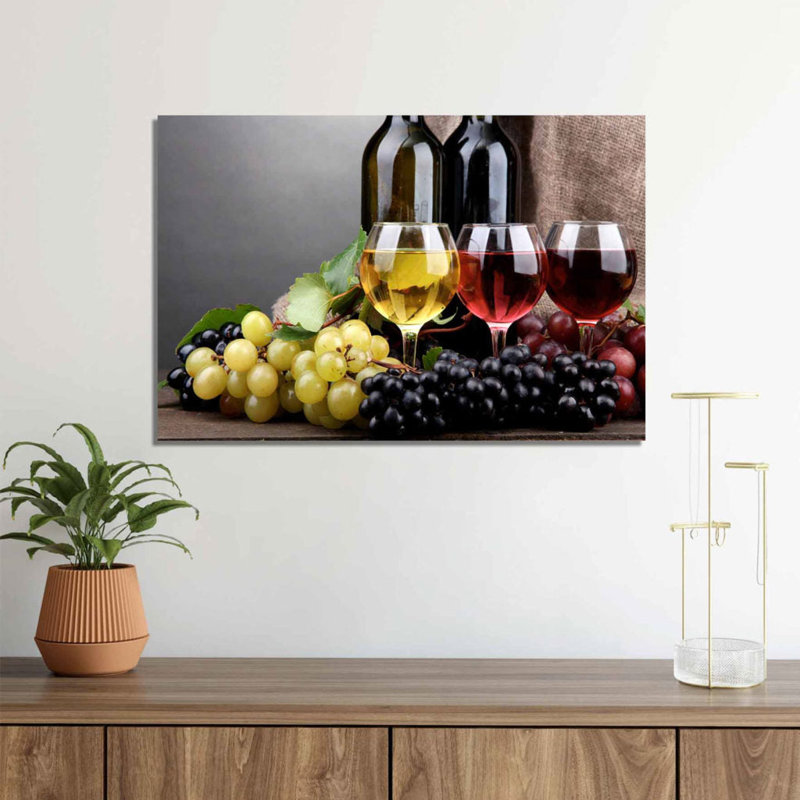 «Wine Country Elegance», art mural moderne en acrylique, H 40 po x l 60 po