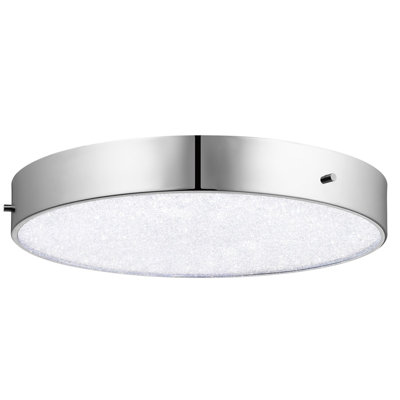 Crystal Moon Glass LED Flush Mount