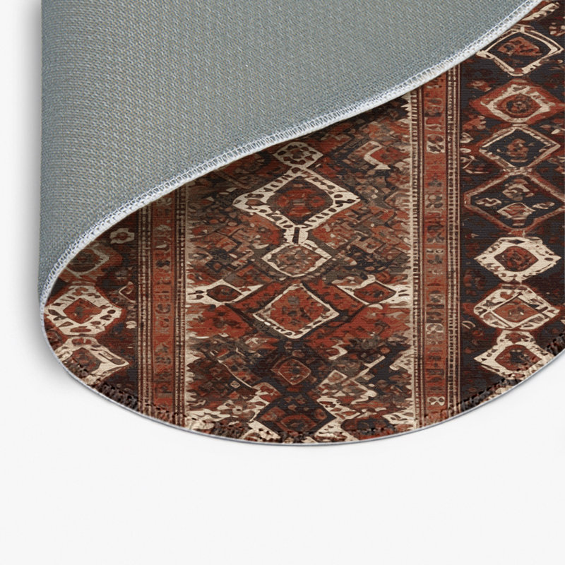 Tapis turc intérieur et extérieur brun, Rond 5 pi
