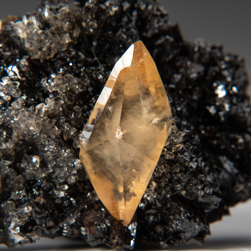 Home Décor Golden Calcite on Sphalerite Matrix