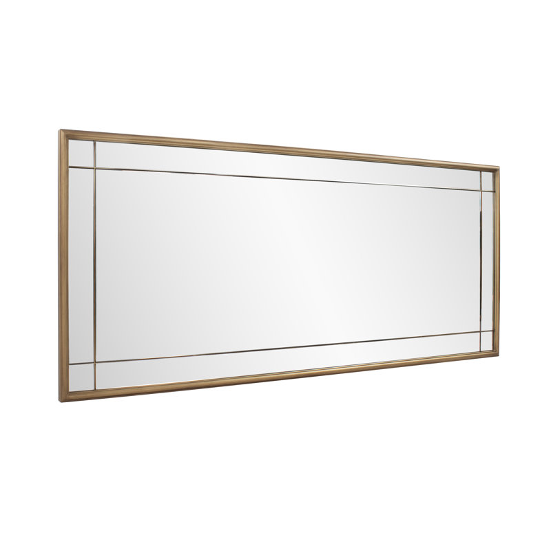 Miroir mural rectangulaire en métal, Or, H 70 po x l 30 po