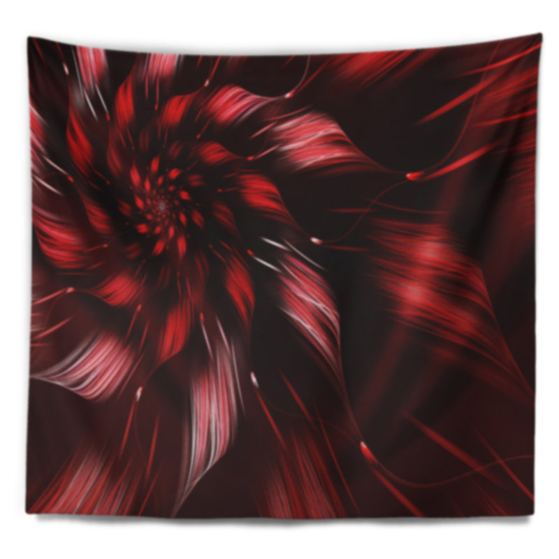 Tapisserie fleur symétrique multicolore, H 68 po x l 80 po