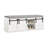 White Rustic Style Storage Bench with Sliding Barn Doors and Padded Seat Cushion