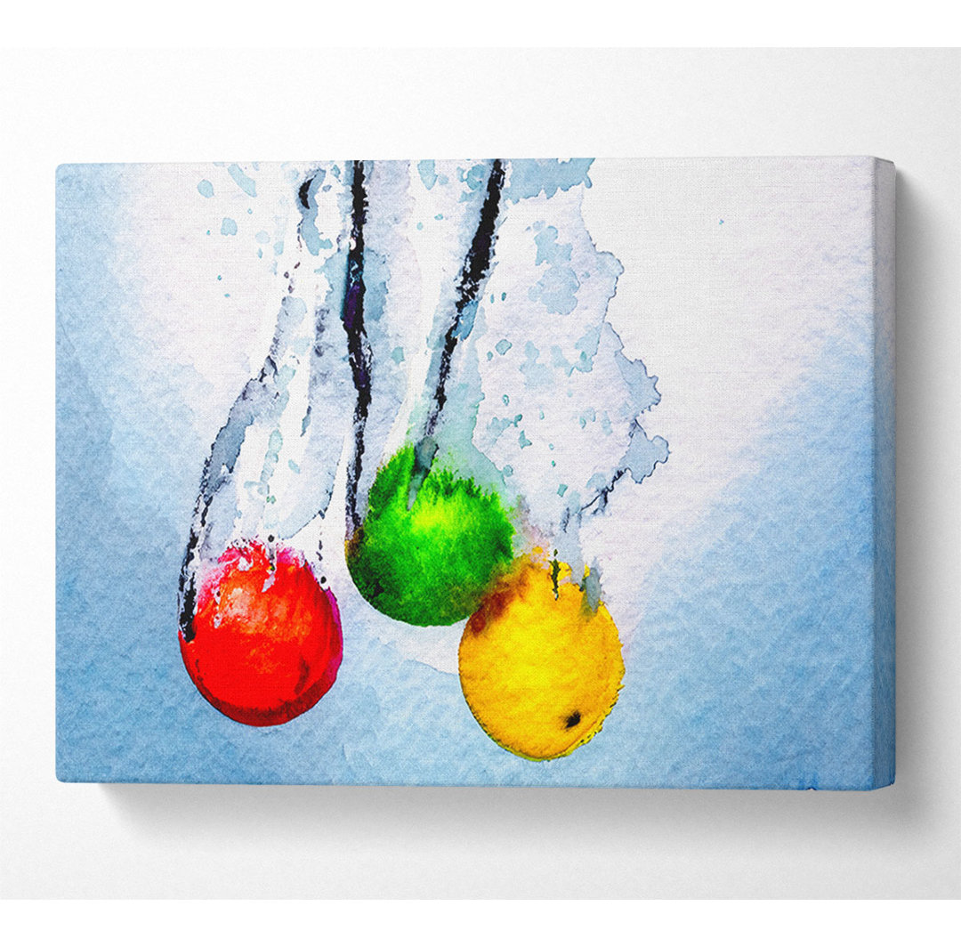 Fruit Trio Splash - Kunstdrucke auf Leinwand