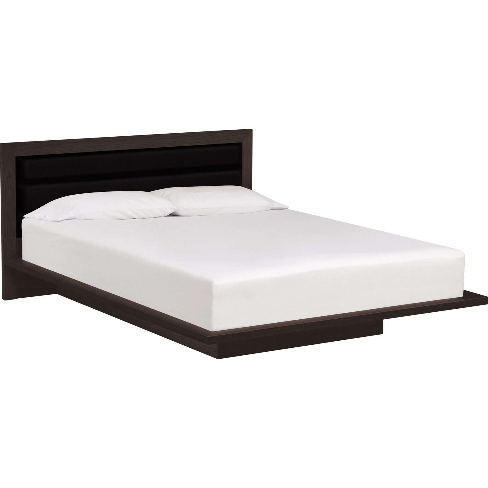 Moduluxe Leather Bed, Queen, Ebony, Smoke Cherry