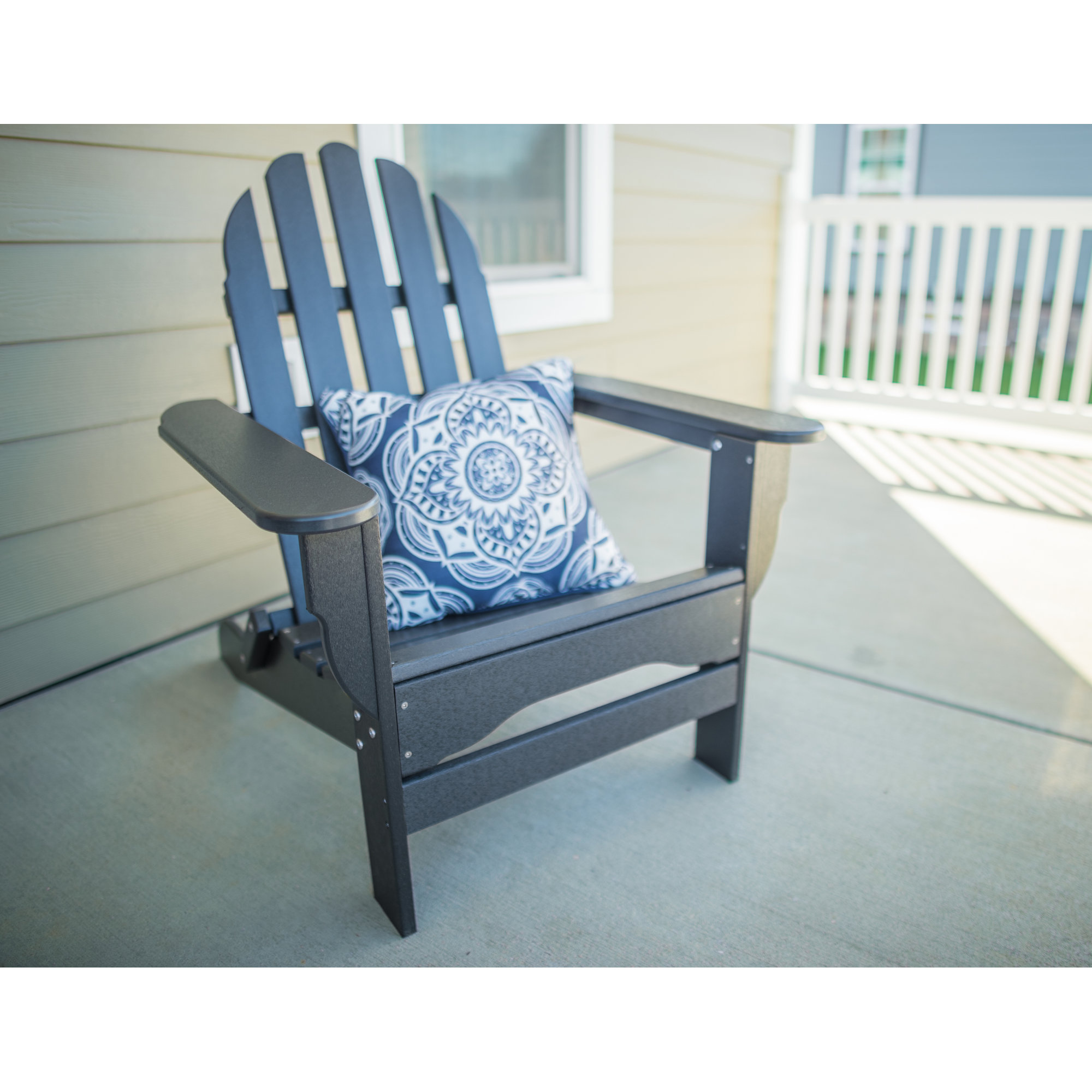 Leighton Outdoor Adirondack Chair, Black