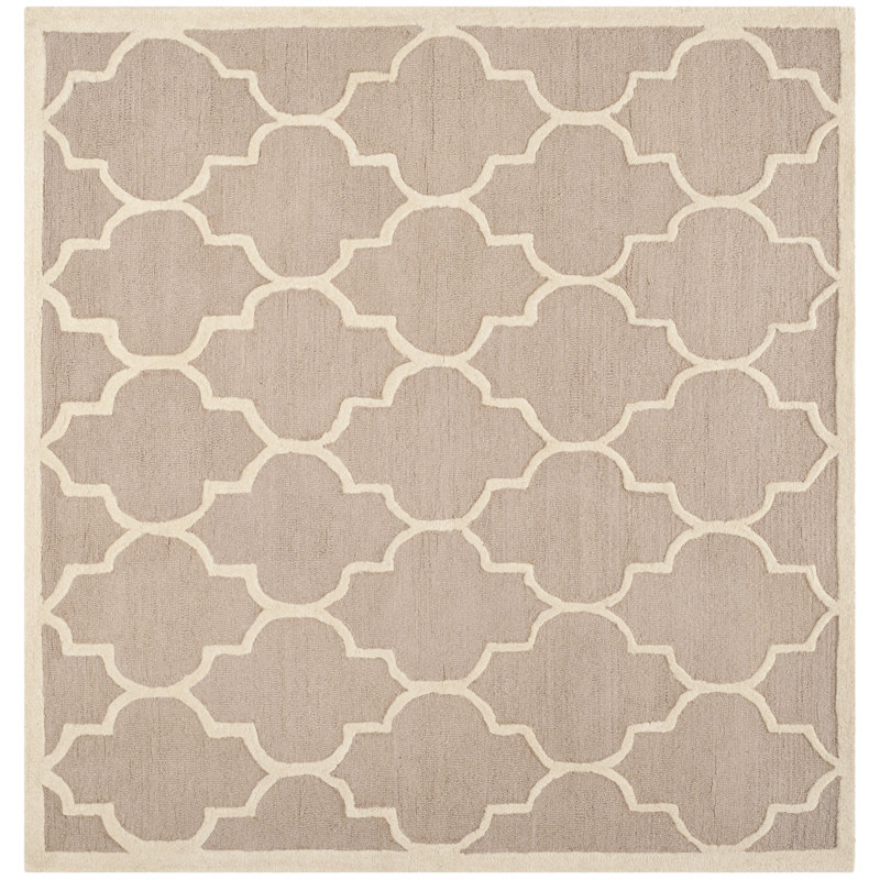 Martins Hand Tufted Wool Trellis Rug, Square 6'