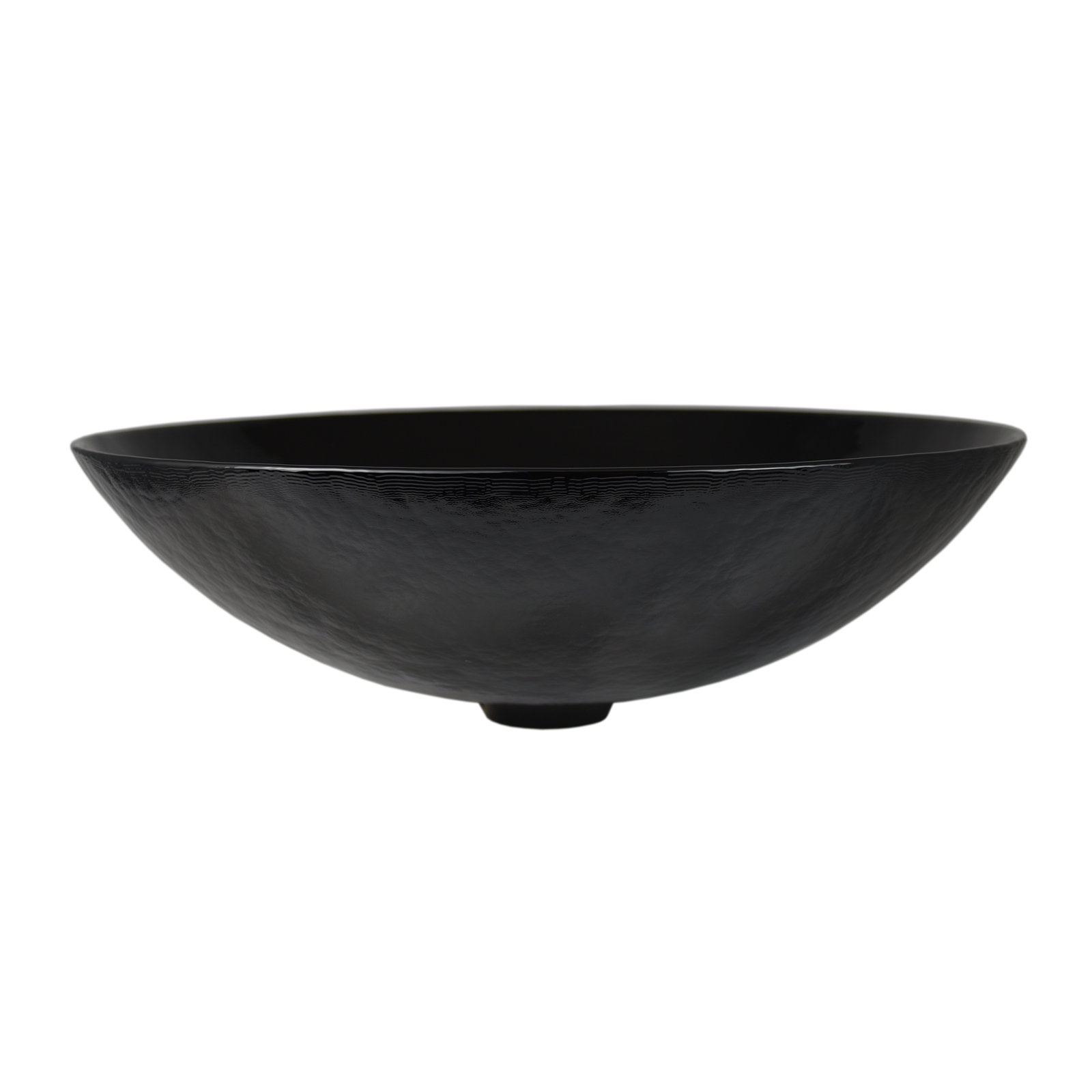 Murano Round Glass Vessel Bathroom Sink, Abyss