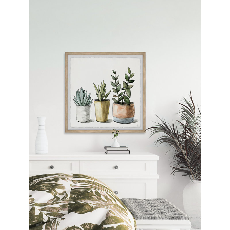 «Green Ornament Plants», reproduction encadrée, H 12 po x l 12 po x P 2 po
