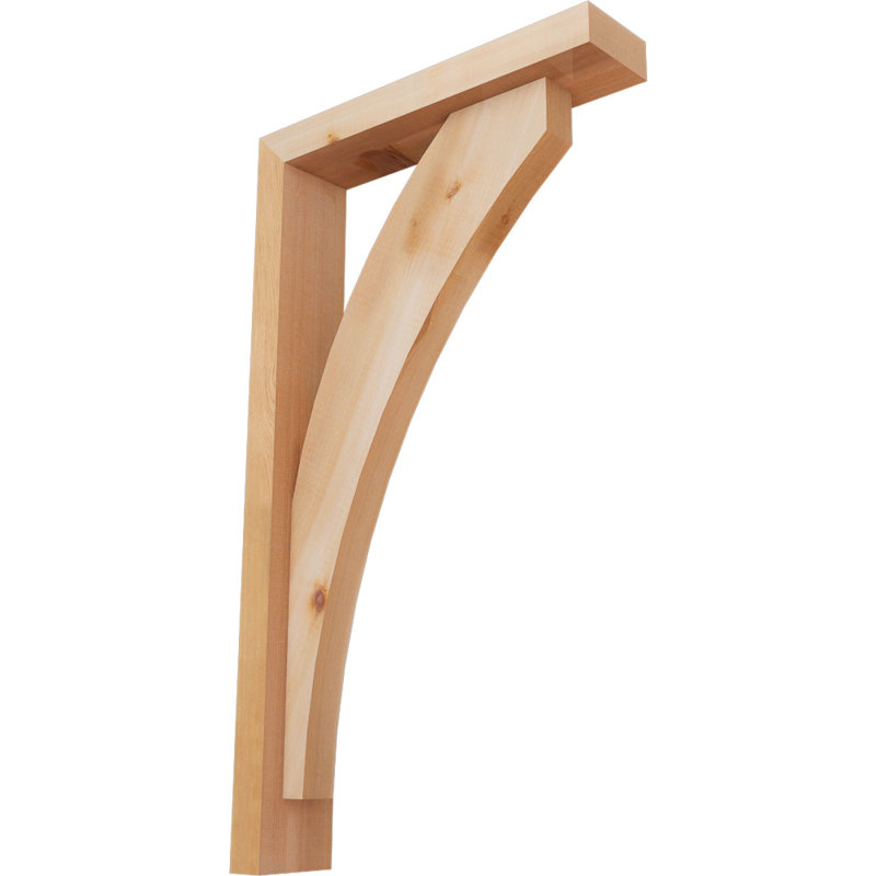 Thorton Block Bracket with Offset Brace, 28 x 16, 3 1/2"W Western Red Cedar (Smooth)
