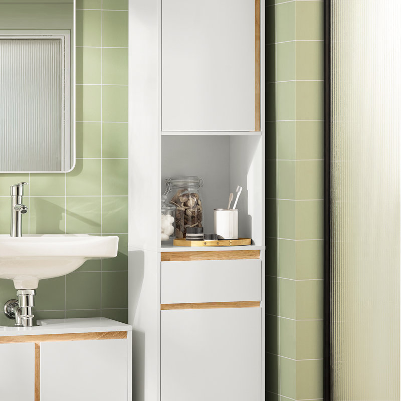 Shabbona Freestanding Bathroom Storage Furniture Set, White