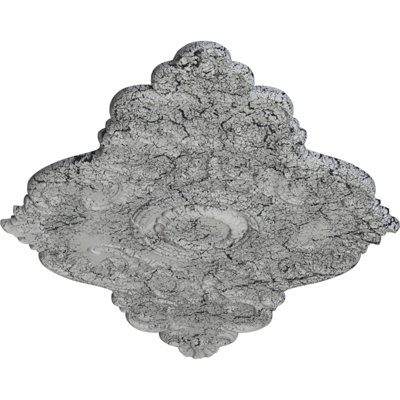Médaillon de plafond Endurathane Piedmont, l 67 1/8 po x H 48 5/8 po x P 1 7/8 po (convient aux auvents jusqu'à 6 1/2 po), fini craquelé blanc ultra pur peint à la main