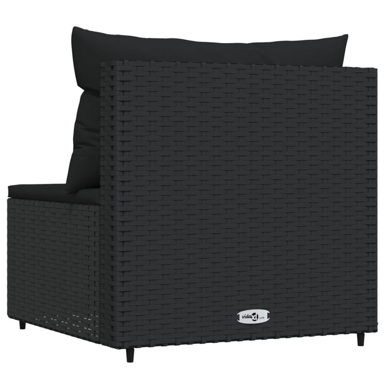 24.8'' Wide Square Patio Sofa with Cushions, Black, Black