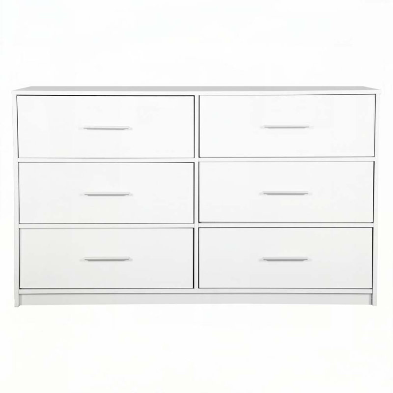 Commode 6 tiroirs, Blanc