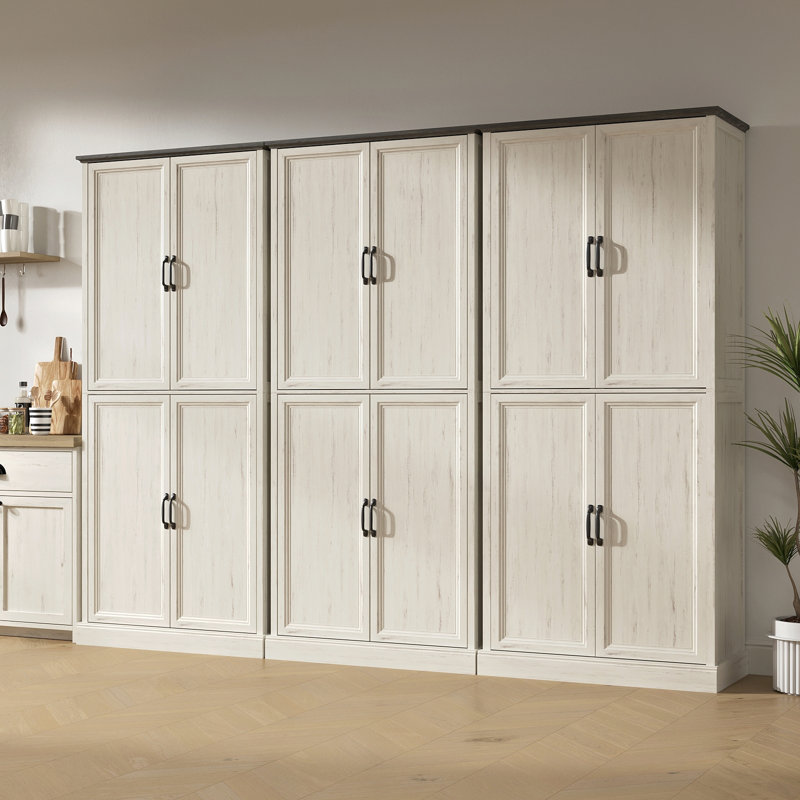 71" Tall Kitchen Pantry Cabinet, Tall Storage Cabinet With 4 Doors And Adjustable Shelves For Kitchen, Dining Room, Living Room, Bathroom