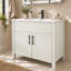 Meuble-lavabo de salle de bain entièrement assemblé en Sherwin-Williams® On the Rocks avec quincaillerie noir mat Design House Dawson l 30 po x P 21 po x H 34 po Design House (228429-OTR-FA)-126080760-126283081