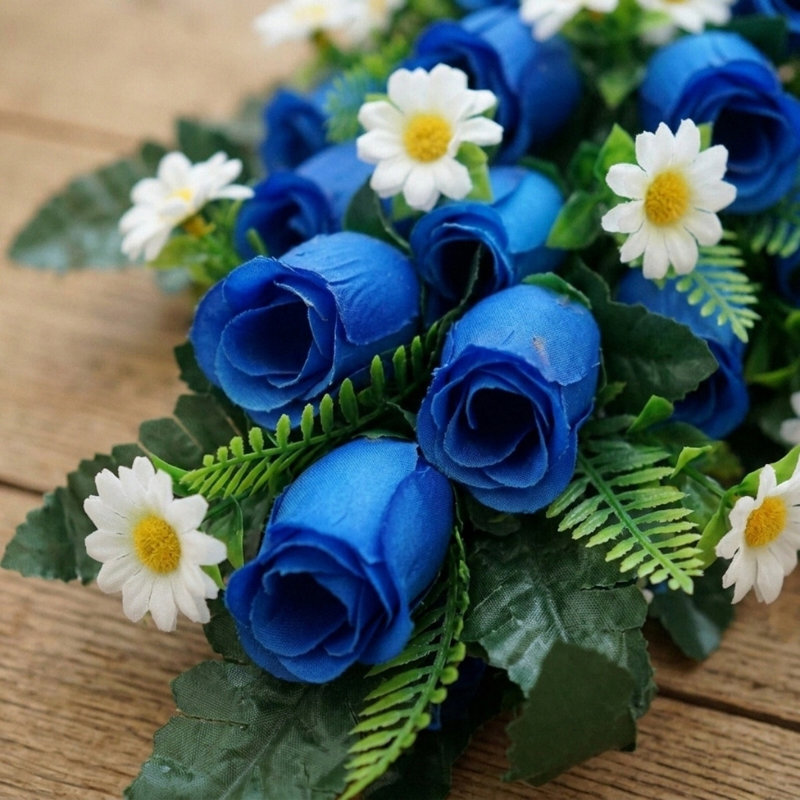 Fleurs de cimetière artificielles, Bleu très foncé