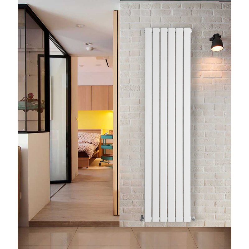Shonna Vertical Double Flat Panel Radiator, Gloss White, 160cm H x 40.8cm W