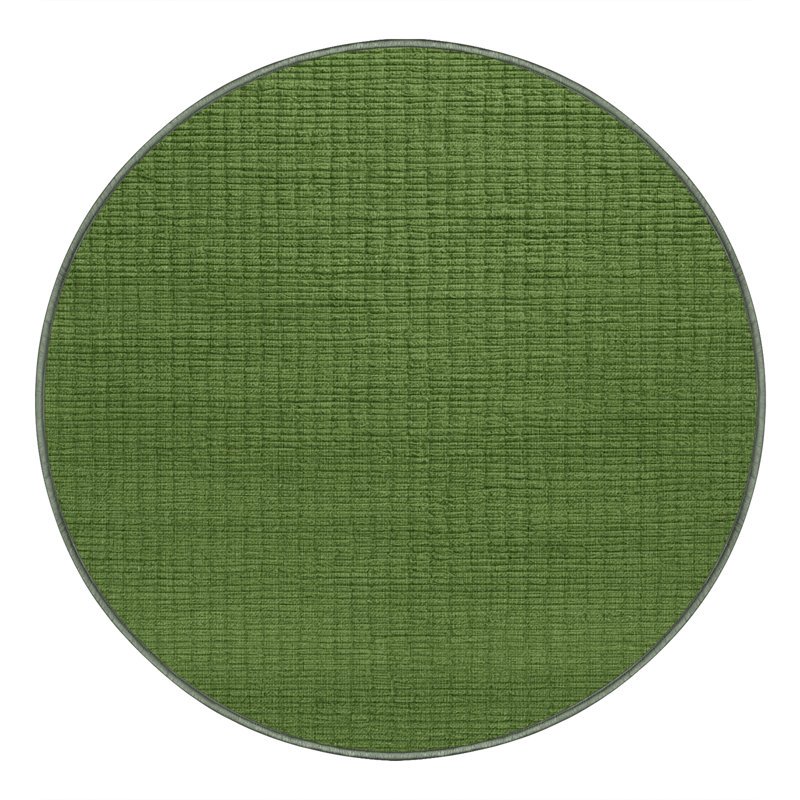Tapis vert uni lavable à la machine, Rond 8 pi