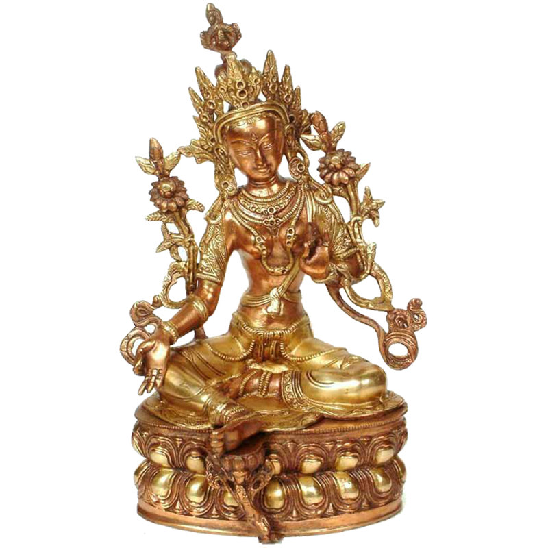 Figurine Tara bouddhiste tibétaine verte
