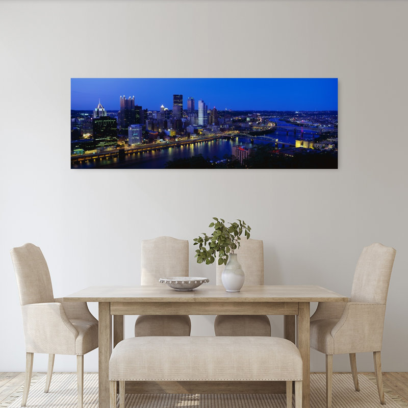 Pittsburgh PA 1 Piece Wrapped Canvas Panoramic Wall Art, 50.8 cm H x 152.4 cm W
