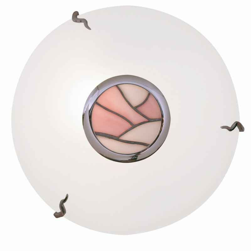 Mara Glass Flush Mount, Pink