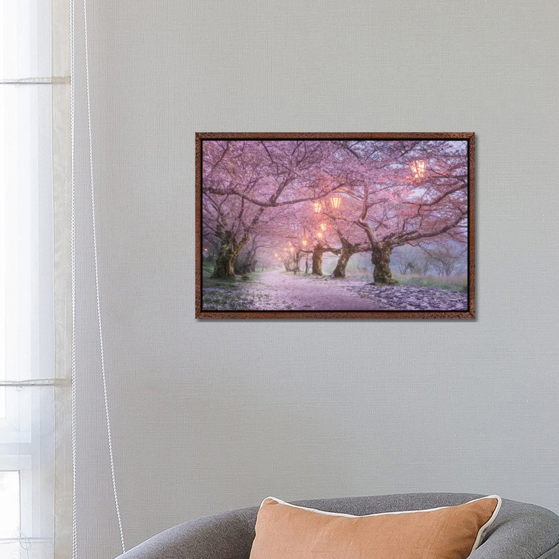 Spring In Japan III by Daniel Kordan - Print on Canvas, 66.04 cm H x 45.72 cm W, Classic Brown Wood Framed