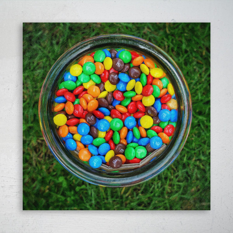 " Jar Of M&M'S " Painting Print, 12" W x 12" H
