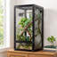 Cage à caméléon 18 po x 18 po x 36 po à ouverture frontale avec grillage en métal à 3 côtés, terrarium vertical 50 gallons