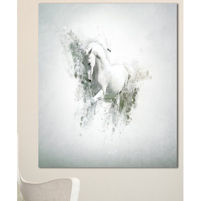 « gracieuse white cheval », impression sur toile tendue