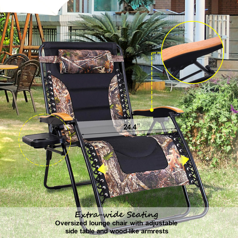 Chaise rembourrée inclinable zéro gravité avec coussin